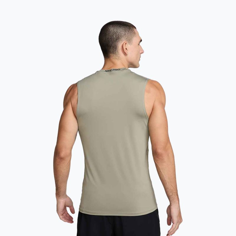 Férfi edzőpóló Nike Pro Dri-Fit ujjatlan felső világos hadsereg/fekete 3