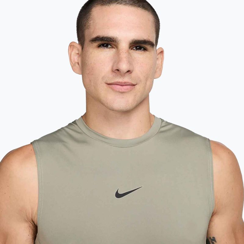 Férfi edzőpóló Nike Pro Dri-Fit ujjatlan felső világos hadsereg/fekete 4