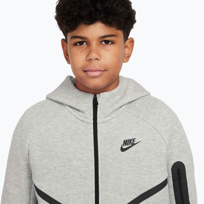 Gyermek Nike Sportswear Tech Fleece Full-Zip pulóver sötétszürke heather/fekete/fekete/fekete 4