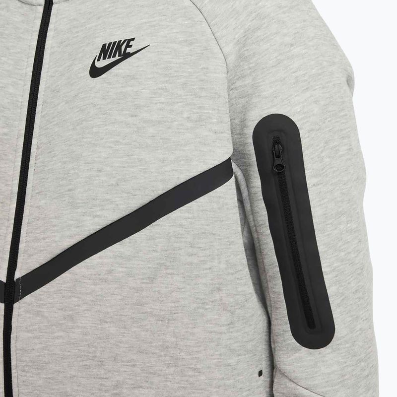 Gyermek Nike Sportswear Tech Fleece Full-Zip pulóver sötétszürke heather/fekete/fekete/fekete 6