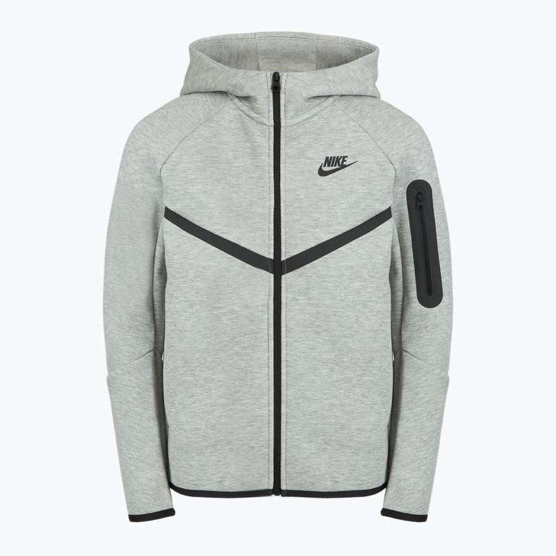 Gyermek Nike Sportswear Tech Fleece Full-Zip pulóver sötétszürke heather/fekete/fekete/fekete 9