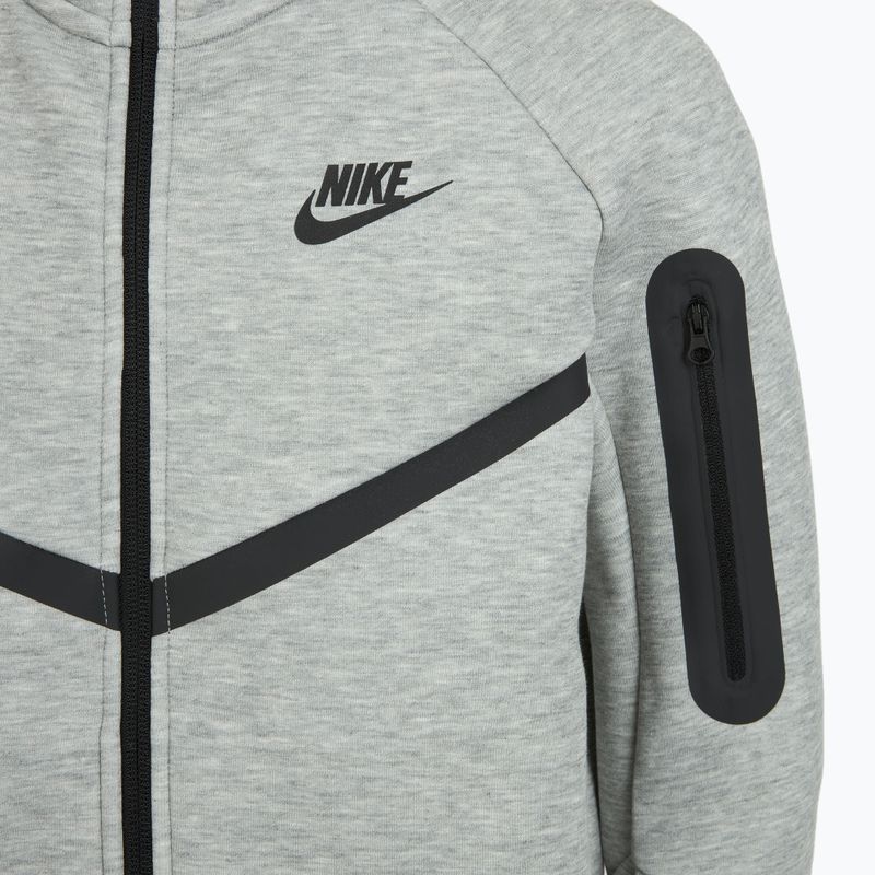 Gyermek Nike Sportswear Tech Fleece Full-Zip pulóver sötétszürke heather/fekete/fekete/fekete 11