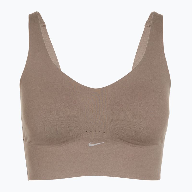 Sportmelltartó Nike Alate Medium Support Longline mink brown/white 8