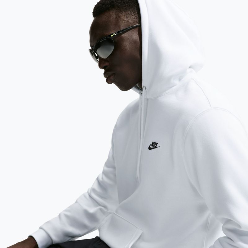 Férfi pulóver Nike Club Pullover Hoodie white/white/black 4