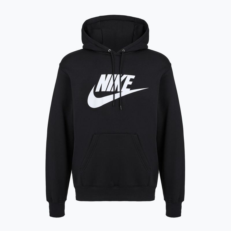 Férfi kapucnis pulóver Nike Club Pullover Hoodie black/black/white 6