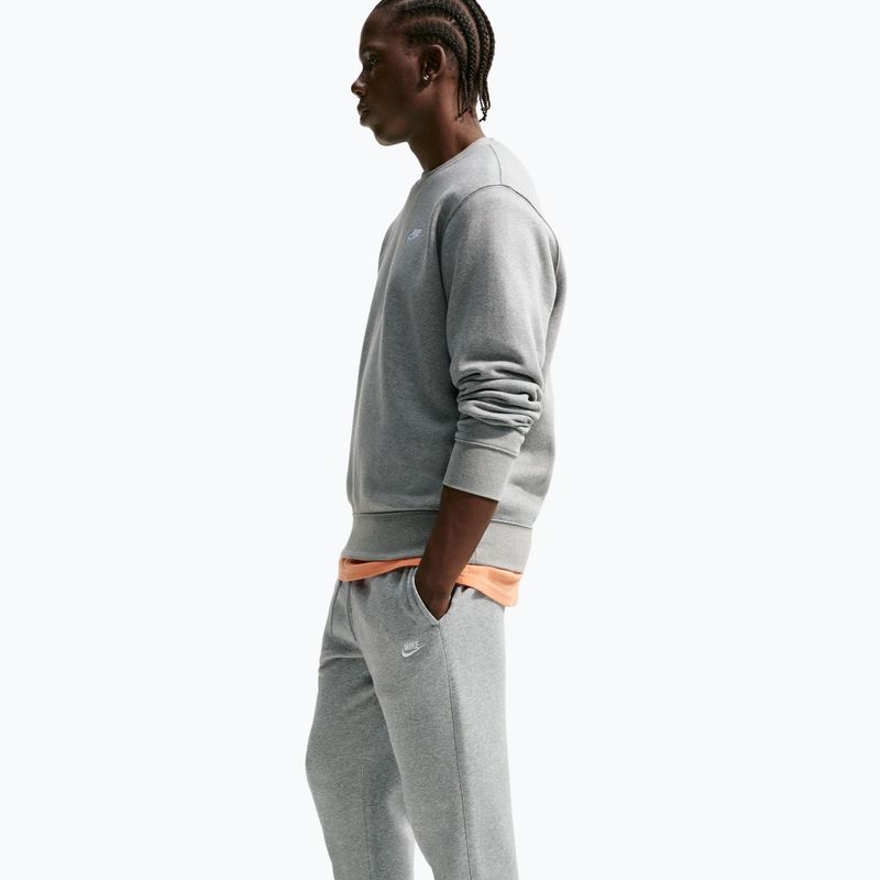 Férfi nadrág Nike Club Cuffed Brushed dark grey heather/light smoke grey/white 4