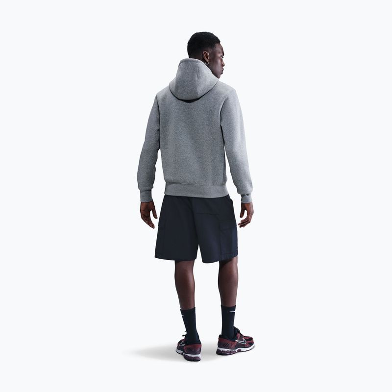 Férfi pulóver Nike Club Pullover Hoodie dark grey heather/light smoke grey/white 3