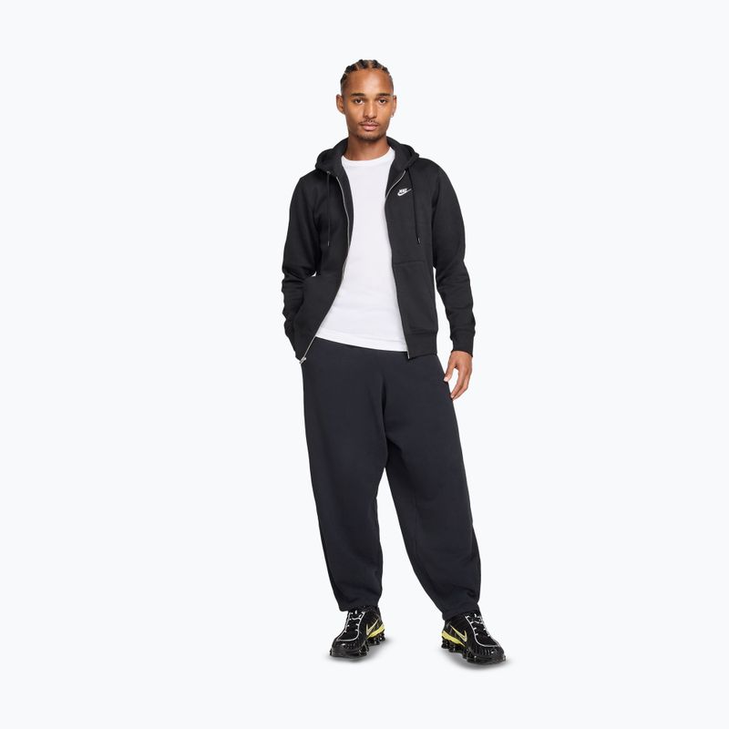 Férfi kapucnis pulóver Nike Club Full Zip Hoodie black/black/white 2