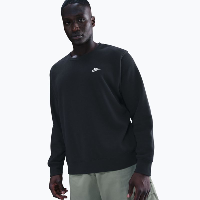 Férfi pulóver Nike Club Fleece Crew black/white