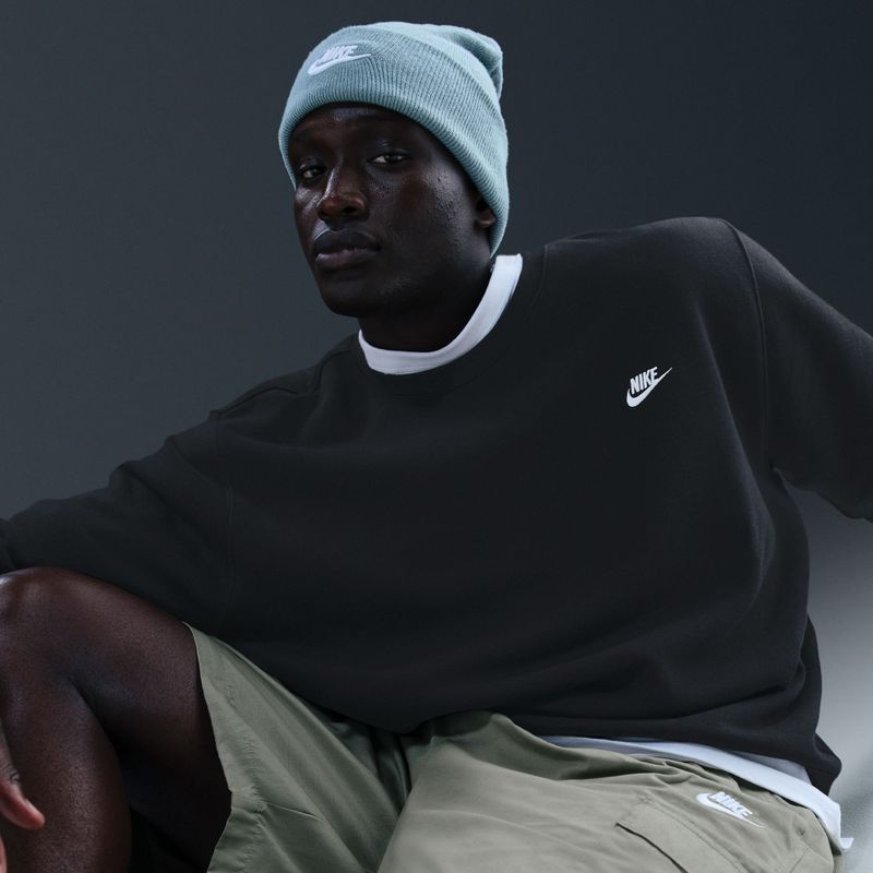 Férfi pulóver Nike Club Fleece Crew black/white 5