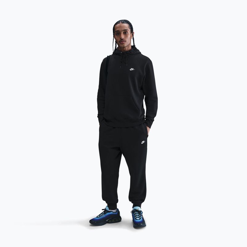 Férfi kapucnis pulóver Nike Club Pullover Hoodie black/black/white 2
