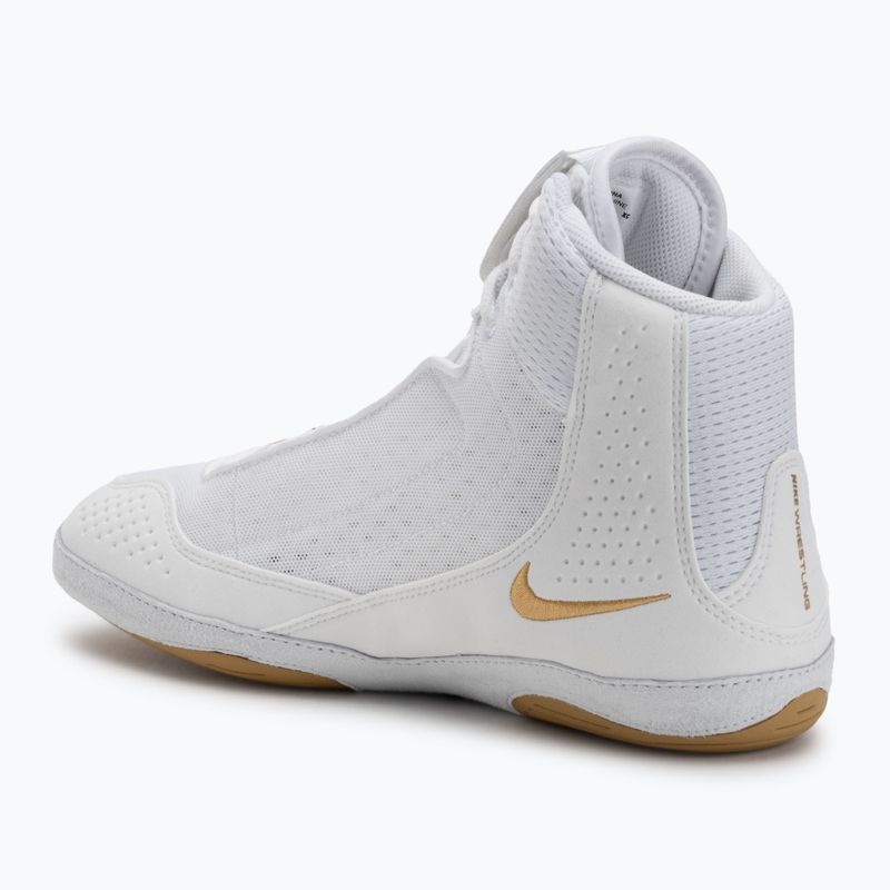 Nike Inflict 4 birkózócipő fehér/metálarany/fotópor/fekete 3