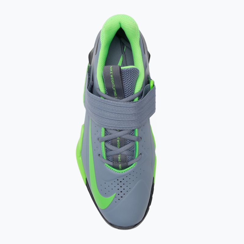 Nike Savaleos hamuszürke pala/zöld sztrájk/antracit súlyemelő cipő 5