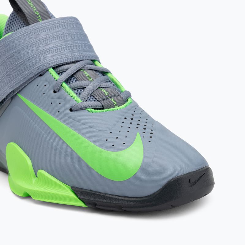 Nike Savaleos hamuszürke pala/zöld sztrájk/antracit súlyemelő cipő 7