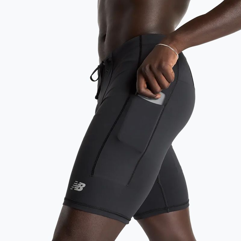 Férfi New Balance Sleek Pocket Half Tight 9" futó rövidnadrág fekete 5