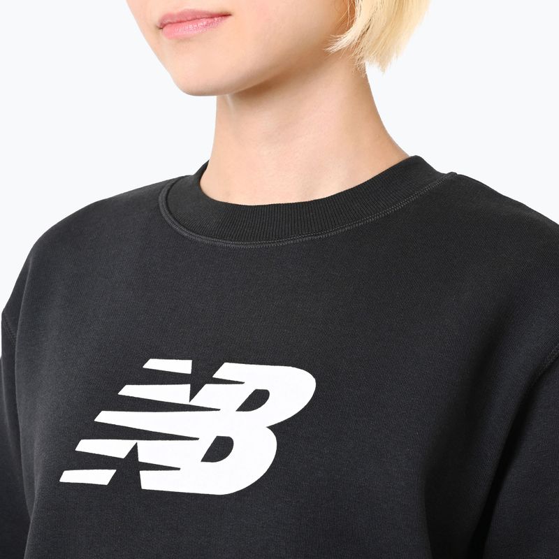 Női New Balance Sport Fleece Logo Crew pulóver fekete 4