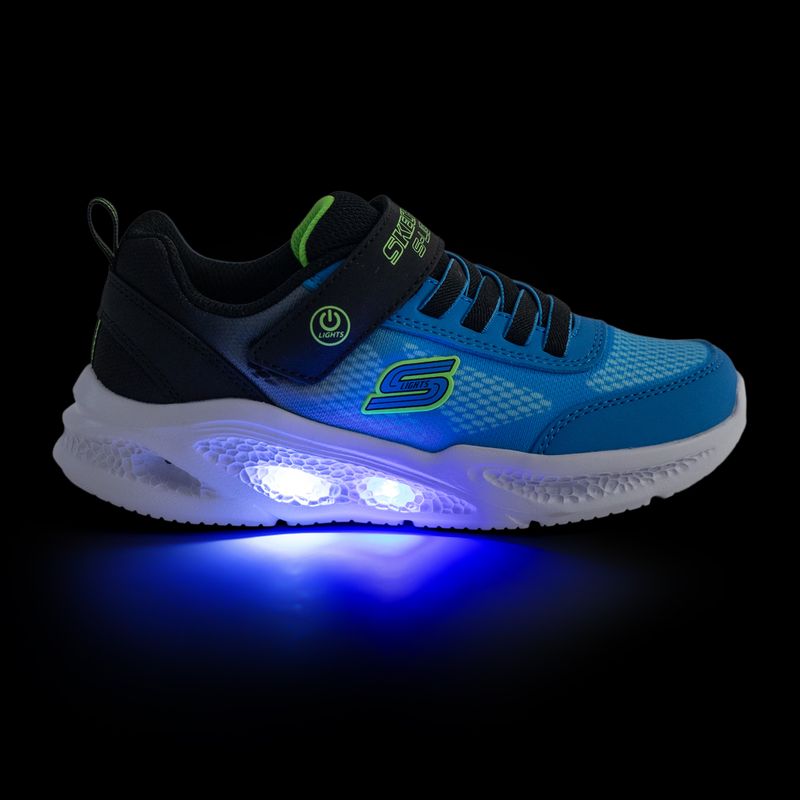 SKECHERS Meteor Lights fekete/kék gyermekcipő 8