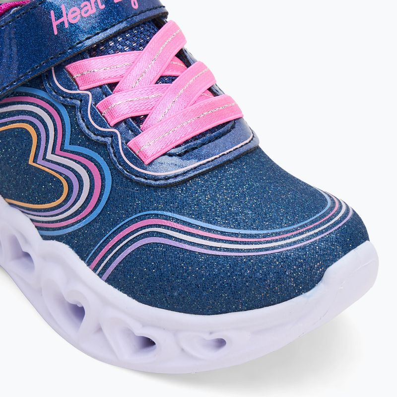 SKECHERS Heart Lights Retro Hearts gyerek cipő navy bőr/multi trim 7