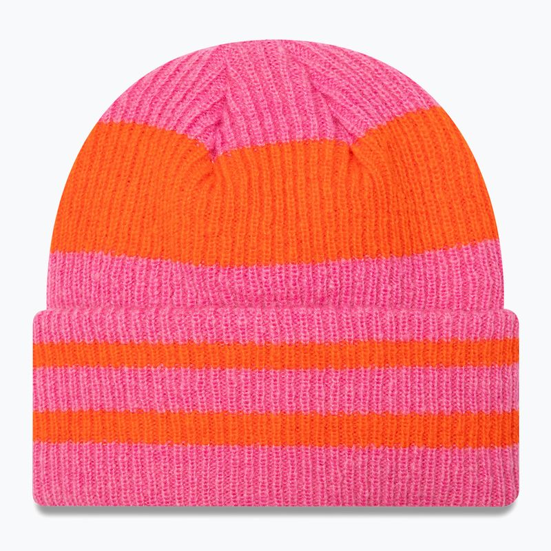 Női téli sapka New Era Stripe Cuff Knit Beanie pastel pink 2