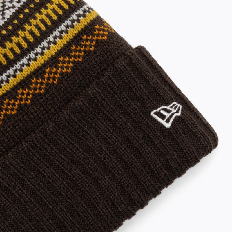 Női téli sapka New Era Rail Isle Cuff Knit Beanie dark brown 3