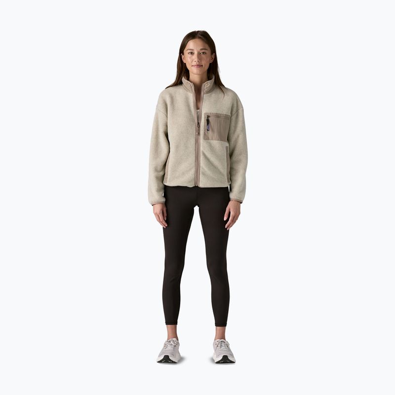 Patagonia női fleece pulóver Synch zabpehely színű, szürke és szürke madárszürke pulóver 2