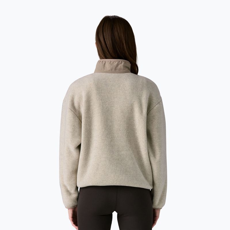 Patagonia női fleece pulóver Synch zabpehely színű, szürke és szürke madárszürke pulóver 3