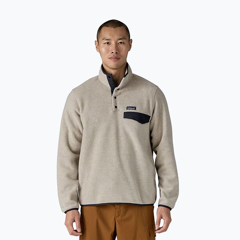 Férfi Patagonia LW Synch Snap-T P/O oatmeal heather w/smolder blue trekking pulcsi