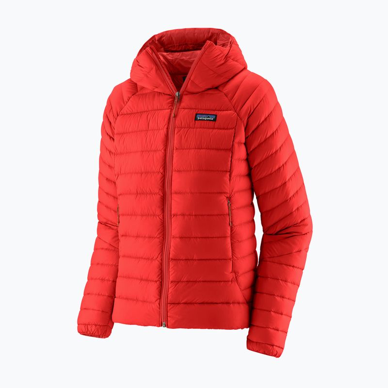 Női pehelydzseki Patagonia Down Sweater Hoody sizzle red