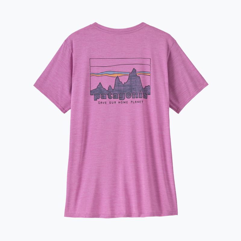 Női Patagonia Cap Cool Daily grafikus póló '73-as égbolt / élénk lila x-festés 5