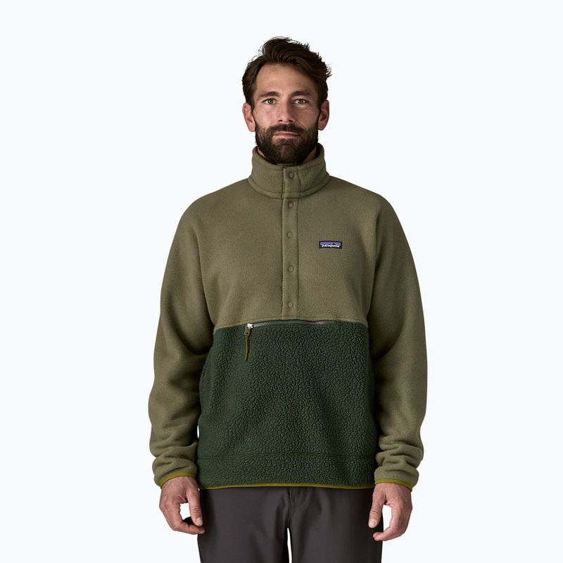 Férfi Patagonia Retro Pile 1 / 2 Snap P / O régi növekedés zöld trekking pulóver
