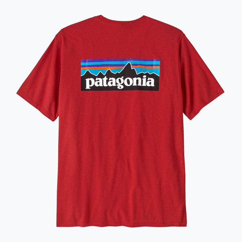 Férfi Patagonia P-6 Logo Responsibili-Tee amanita piros 2