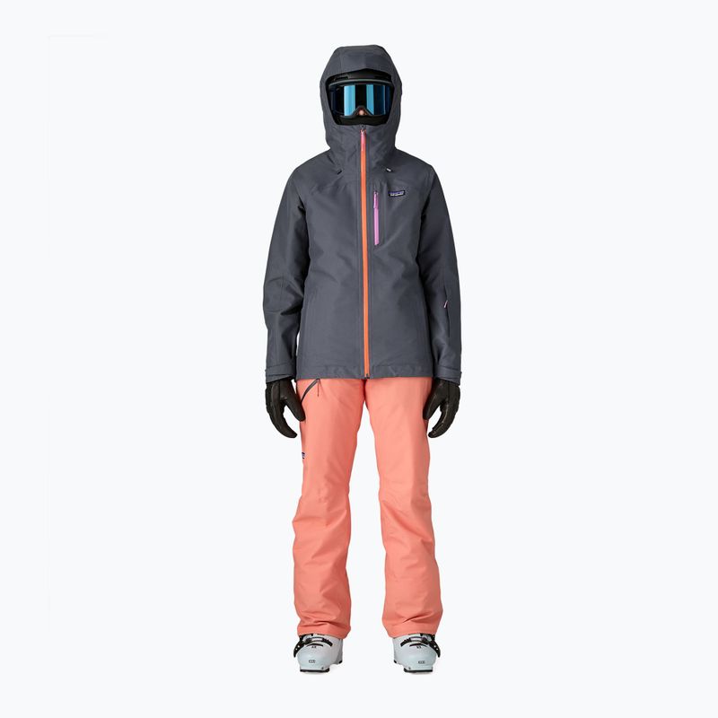 Női Patagonia Insulated Powder Town smolder kék w / narancs héj esőkabát 2