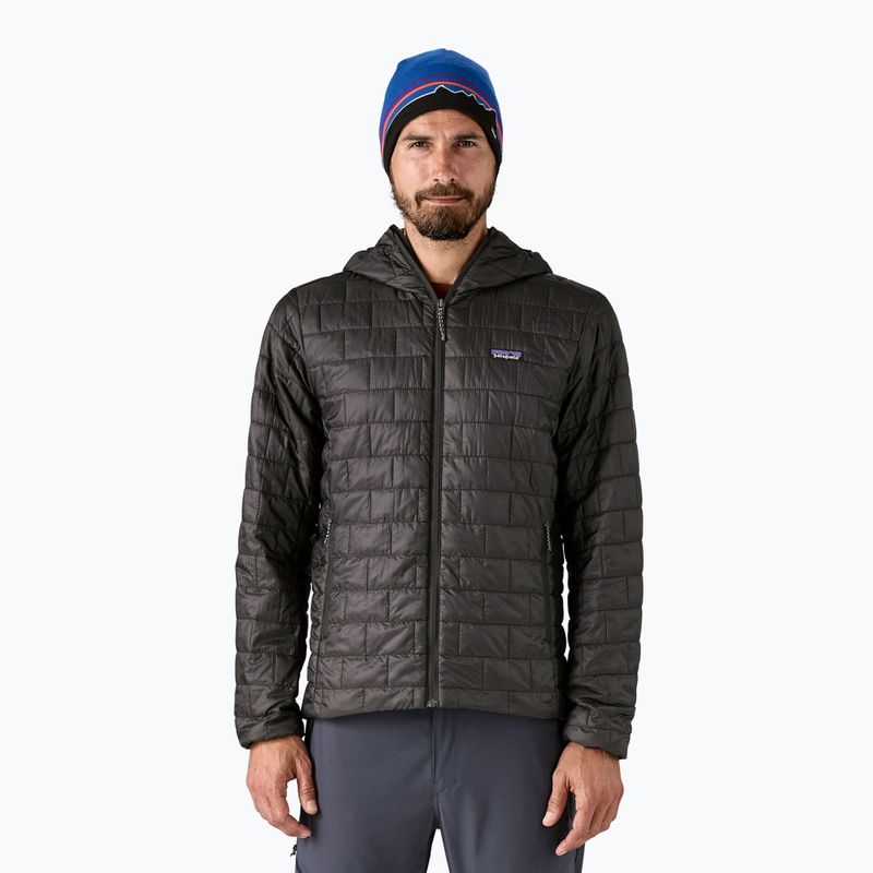 Férfi Patagonia Nano Puff Hoody pehelypaplan kabát fekete