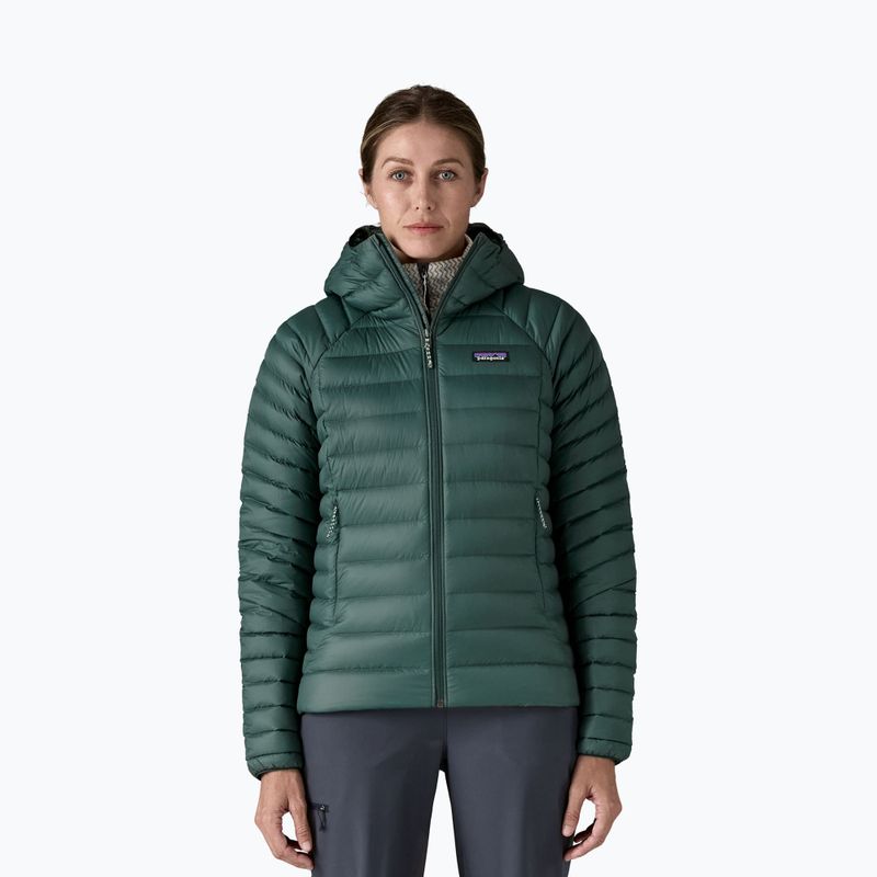 Női pehelydzseki Patagonia Down Sweater Hoody cascade green