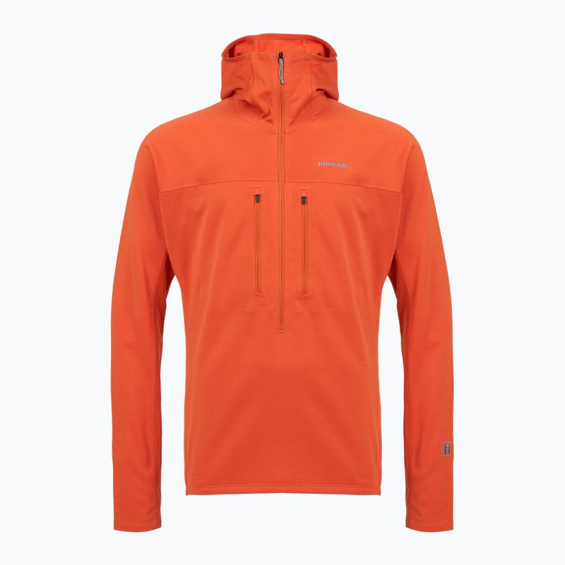 Férfi pulóver Patagonia R1 Ultralight Hoody coal orange 10
