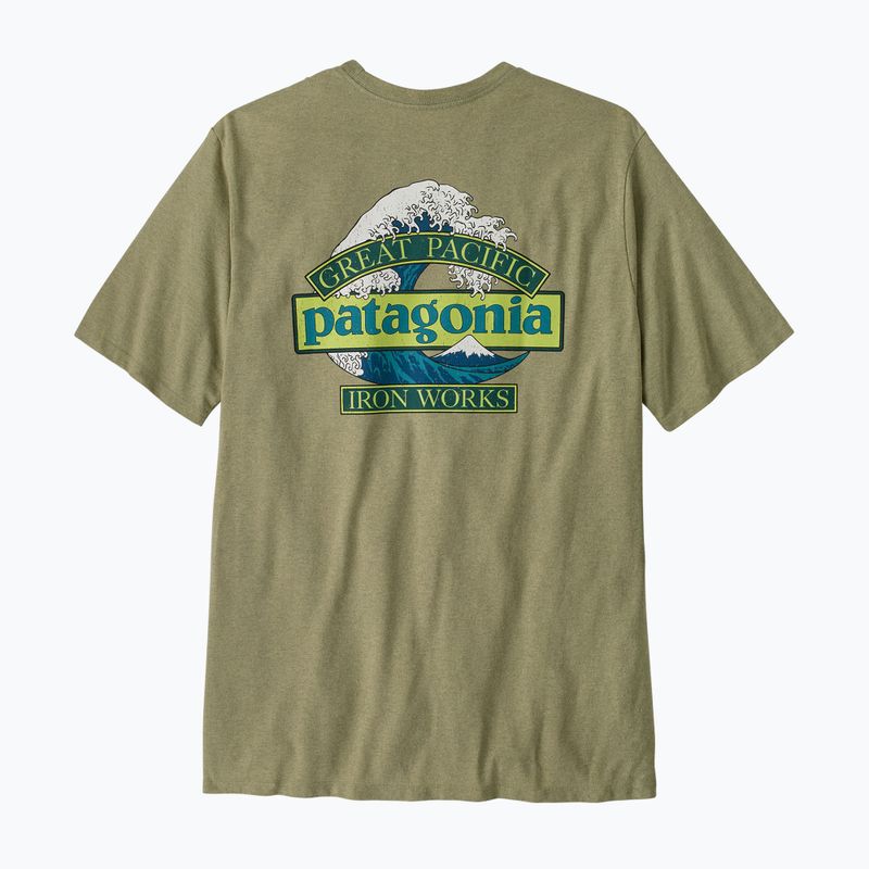 Férfi túrapóló Patagonia Great Waves Responsibili Tee gumtree green 2