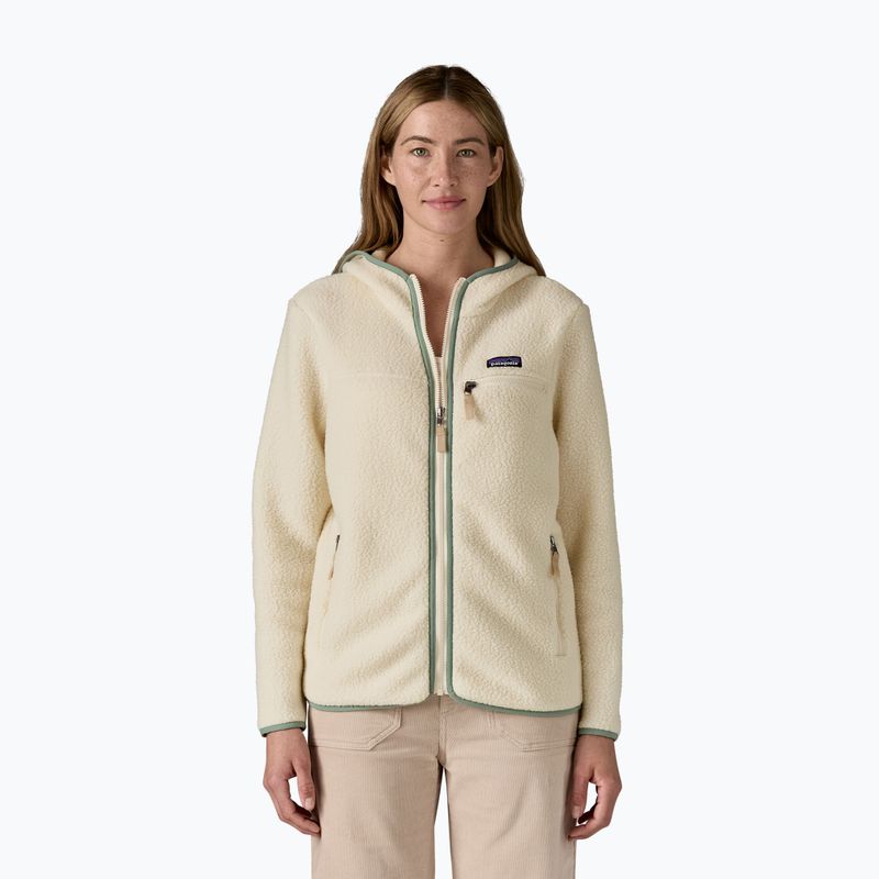 Női Patagonia Retro Pile Hoody polár pulóver természetes színben, ellwood zölddel