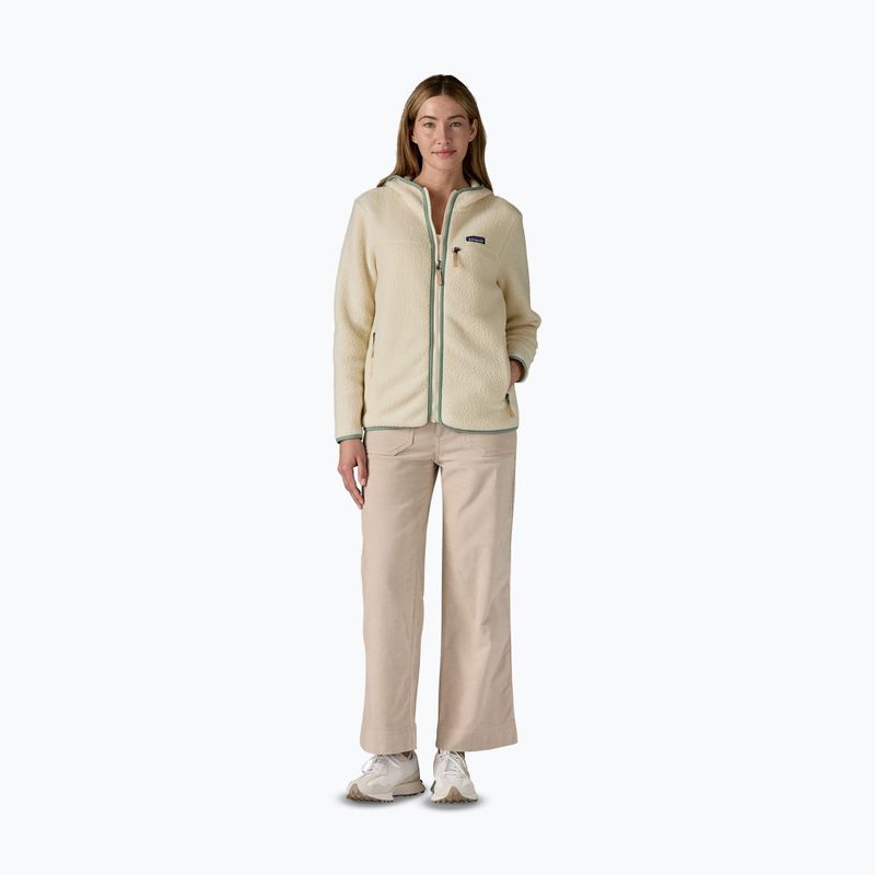 Női Patagonia Retro Pile Hoody polár pulóver természetes színben, ellwood zölddel 2