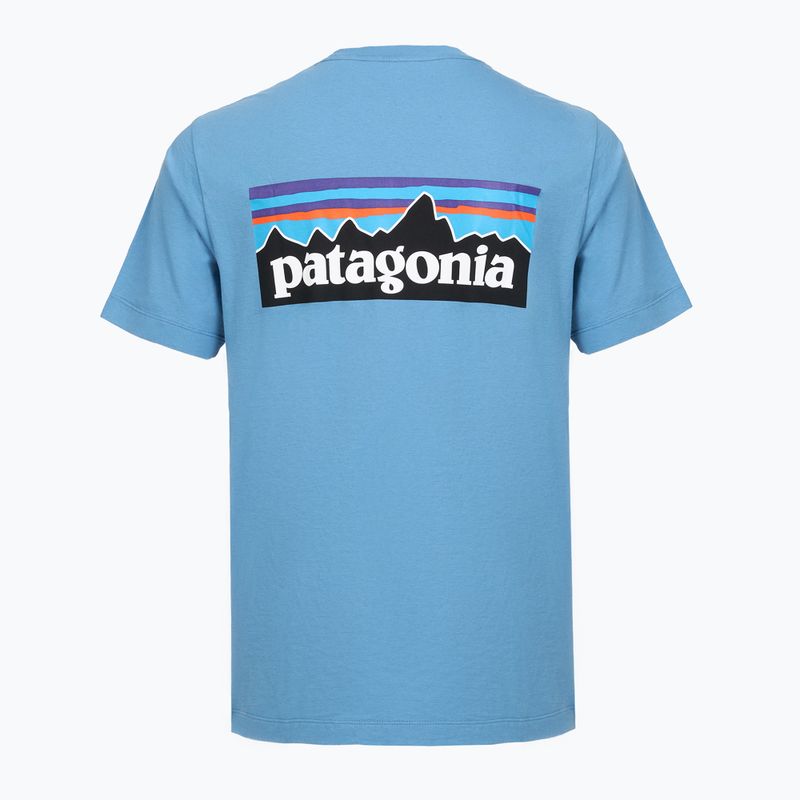 Férfi póló Patagonia P-6 Shore blue logo 2