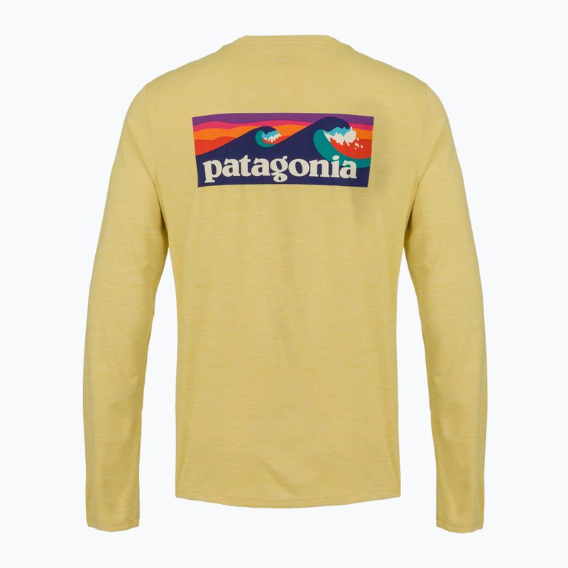 Férfi hosszú ujjú póló Patagonia Cap Cool Daily Boardshort Logo LS limestone yellow - Light Limestone yellow x-dye 2