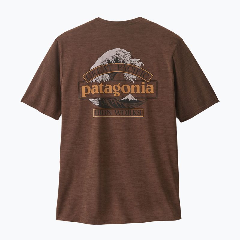 Férfi póló Patagonia Cap Cool Daily Great Waves berm brown - light berm brown x-dye 2