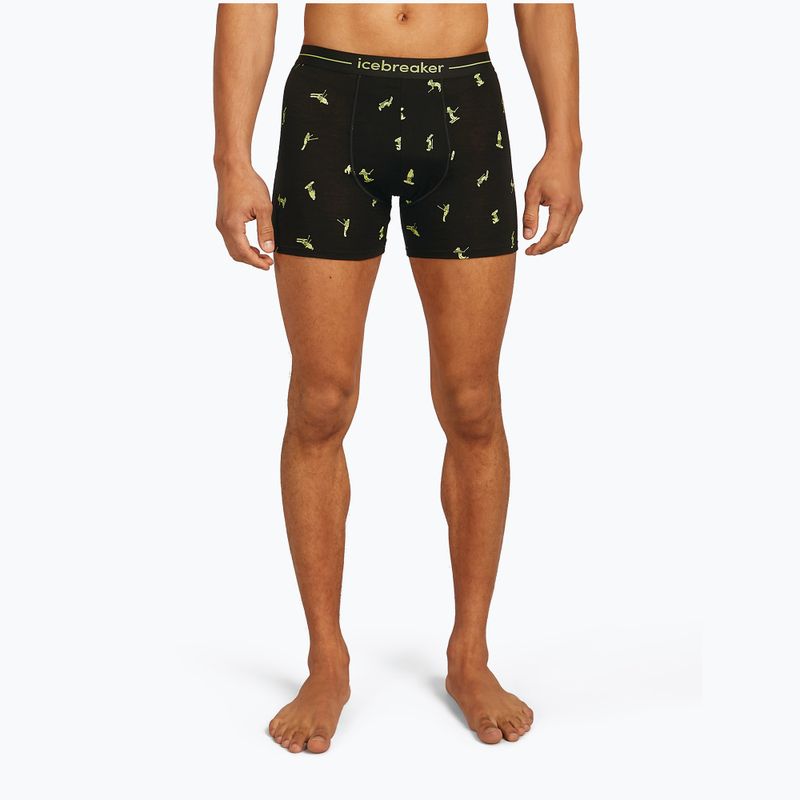 Férfi thermo boxeralsó jégtörő Anatomica Snow Day fekete/peridot/aop 2