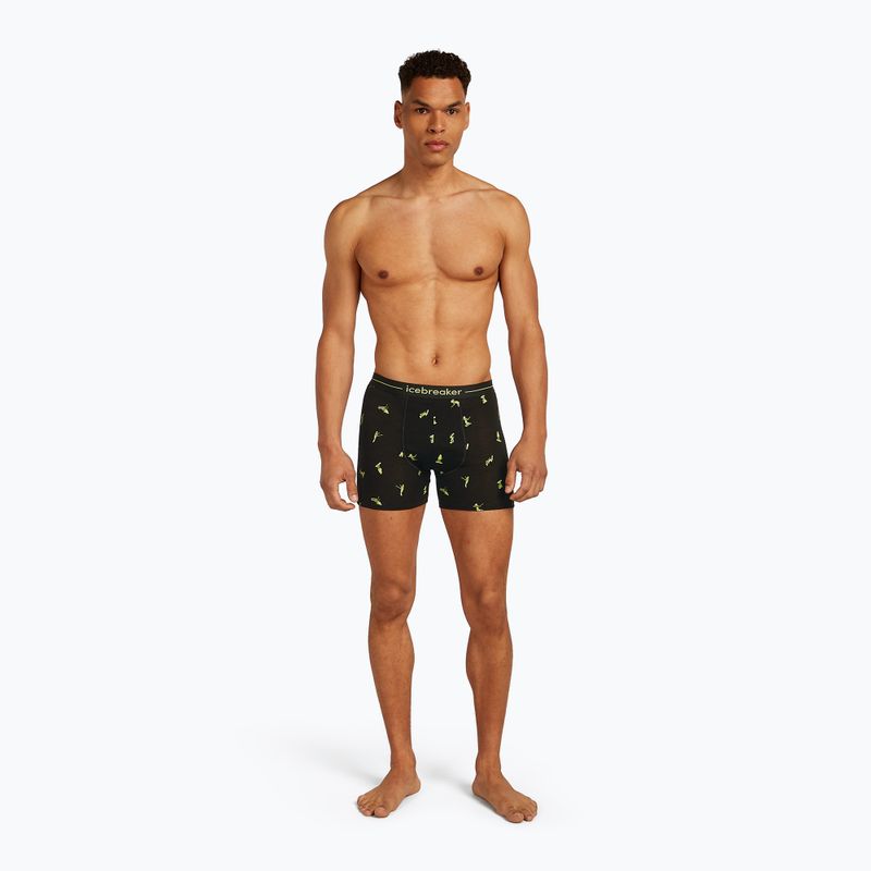 Férfi thermo boxeralsó jégtörő Anatomica Snow Day fekete/peridot/aop 3