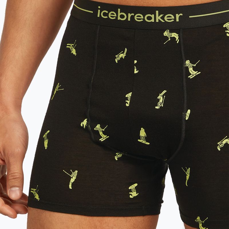 Férfi thermo boxeralsó jégtörő Anatomica Snow Day fekete/peridot/aop 5