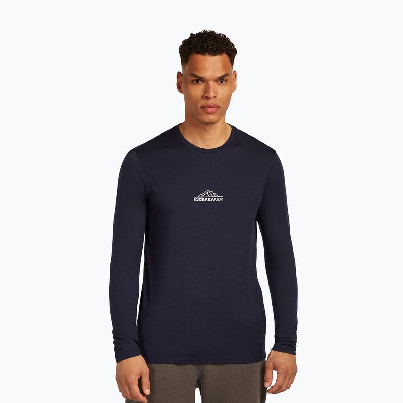 Férfi hosszú ujjú icebreaker Merino 150 Tech Lite Road To Cook midnight navy