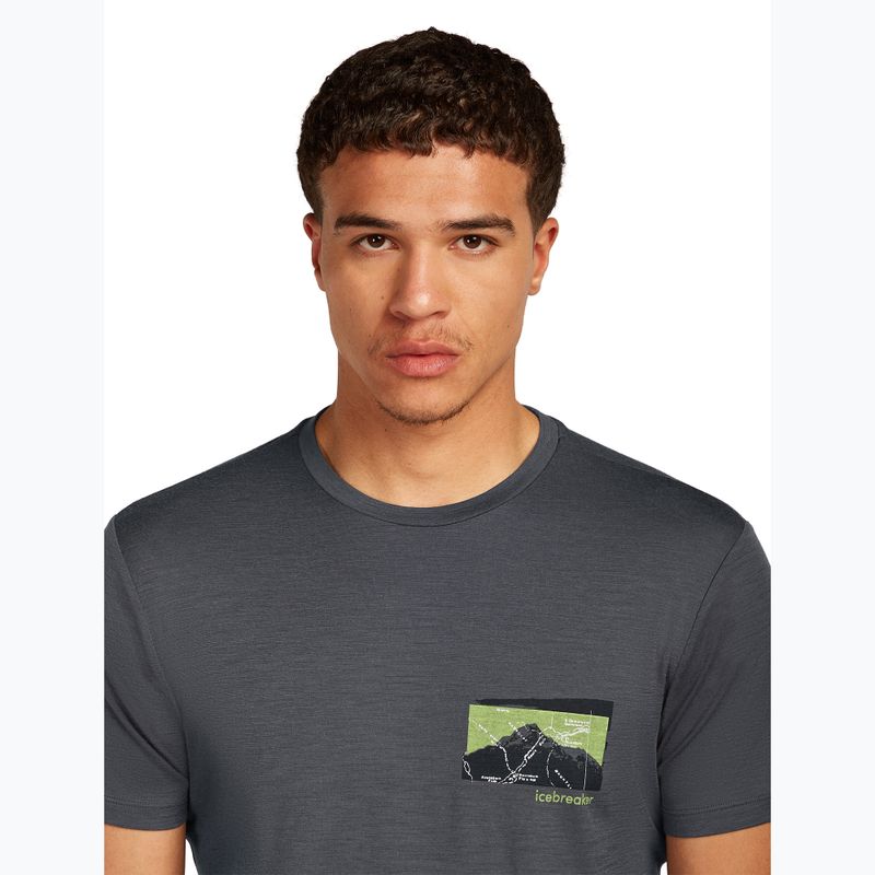 Férfi póló icebreaker Merino 150 Tech Lite Infographic obsidian 4