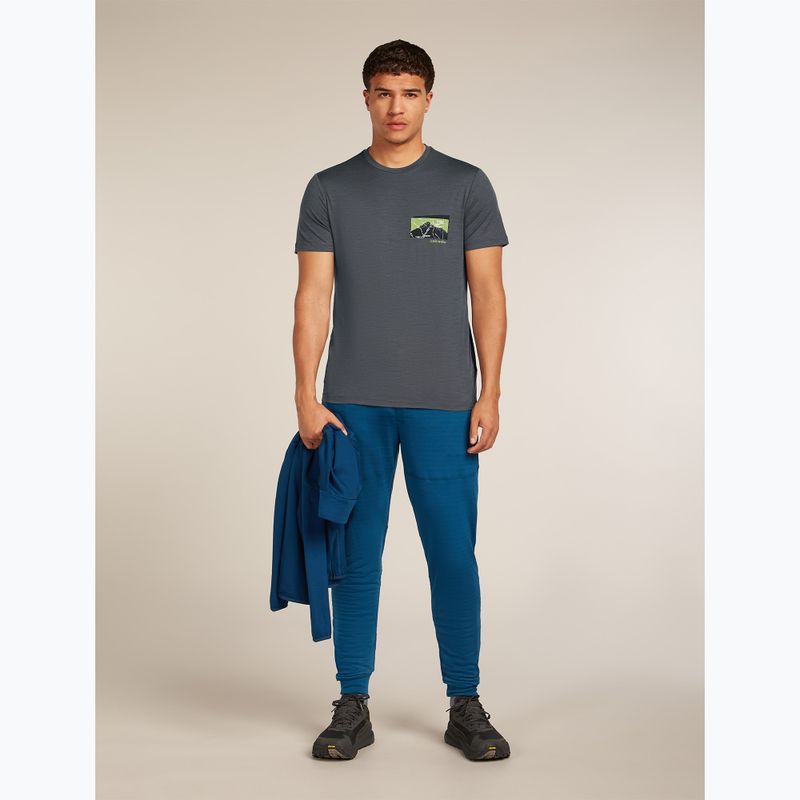 Férfi póló icebreaker Merino 150 Tech Lite Infographic obsidian 7