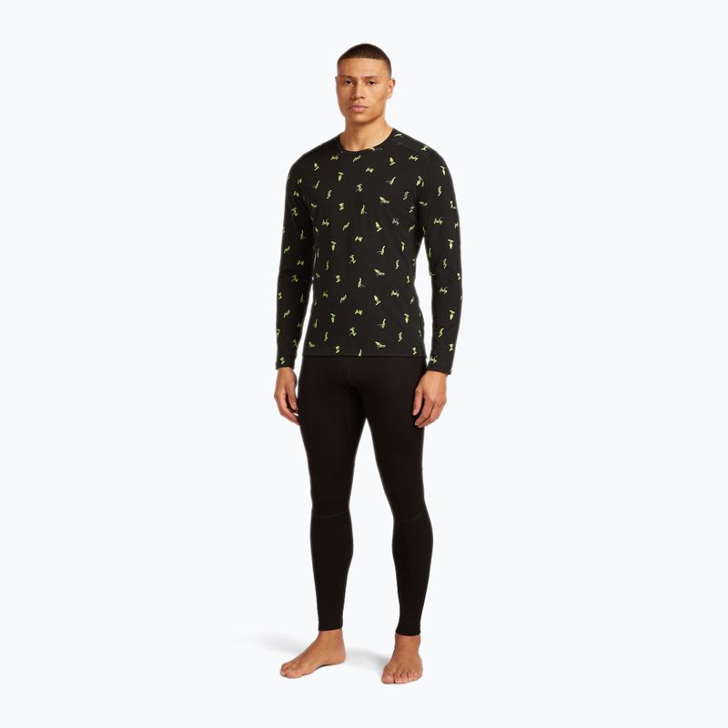 Férfi thermoaktív pulóver icebreaker Merino 200 Oasis Crewe Snow Day fekete/peridot/aop 2