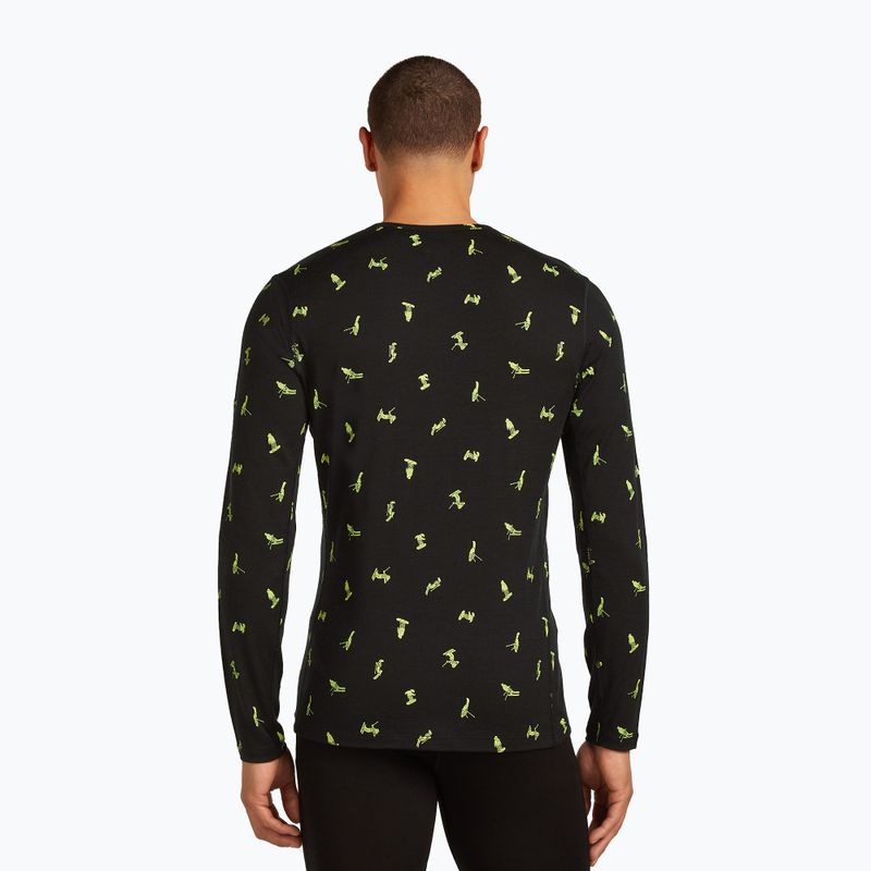 Férfi thermoaktív pulóver icebreaker Merino 200 Oasis Crewe Snow Day fekete/peridot/aop 3