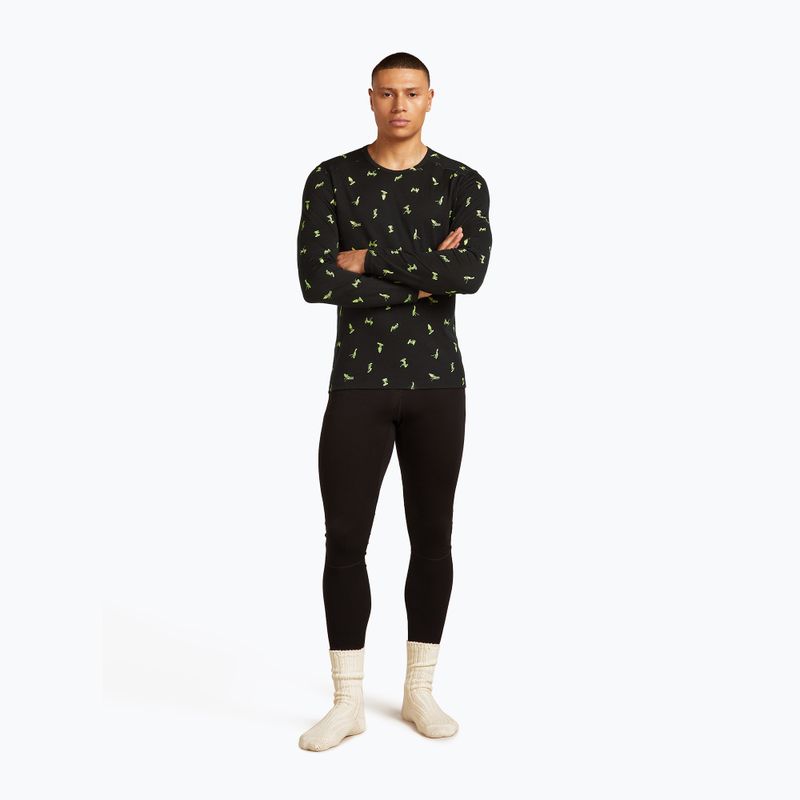 Férfi thermoaktív pulóver icebreaker Merino 200 Oasis Crewe Snow Day fekete/peridot/aop 5
